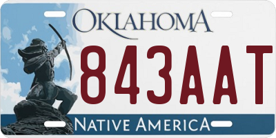 OK license plate 843AAT