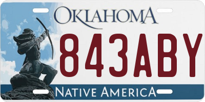 OK license plate 843ABY