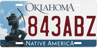 OK license plate 843ABZ