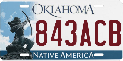 OK license plate 843ACB