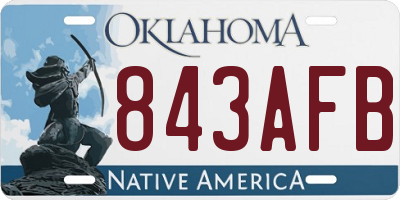 OK license plate 843AFB