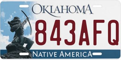OK license plate 843AFQ