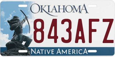 OK license plate 843AFZ