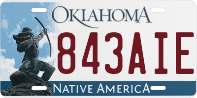 OK license plate 843AIE