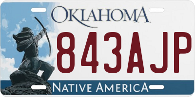 OK license plate 843AJP