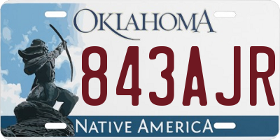 OK license plate 843AJR