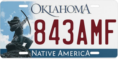 OK license plate 843AMF