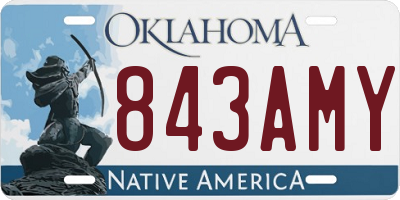 OK license plate 843AMY