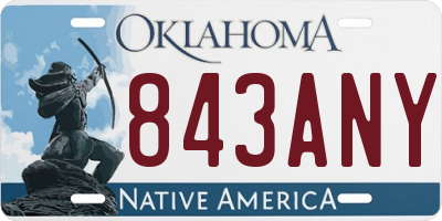 OK license plate 843ANY