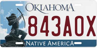 OK license plate 843AOX