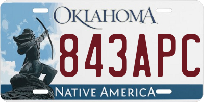 OK license plate 843APC