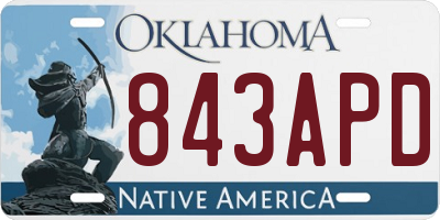 OK license plate 843APD