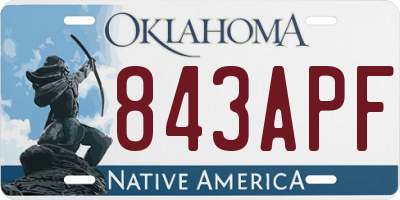 OK license plate 843APF