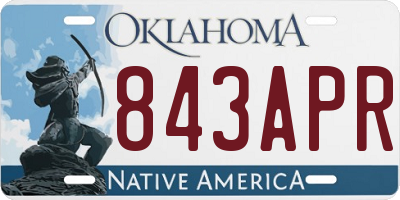 OK license plate 843APR