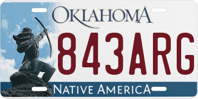 OK license plate 843ARG