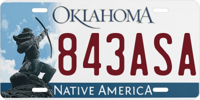 OK license plate 843ASA