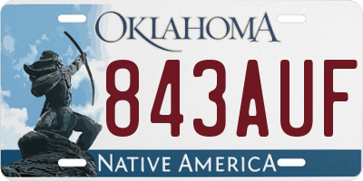 OK license plate 843AUF