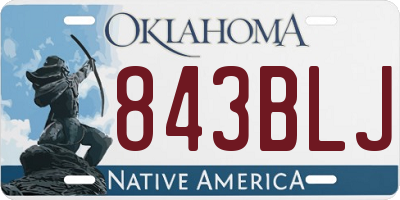OK license plate 843BLJ
