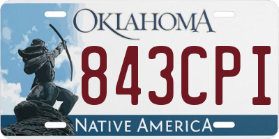 OK license plate 843CPI