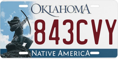 OK license plate 843CVY