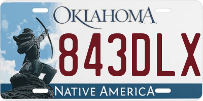 OK license plate 843DLX