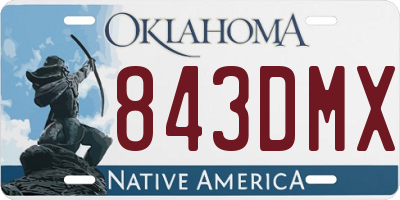 OK license plate 843DMX