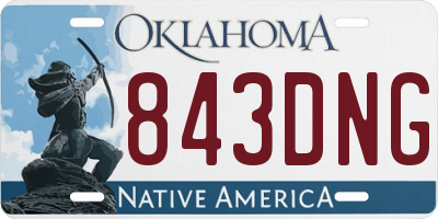 OK license plate 843DNG