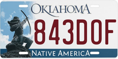 OK license plate 843DOF