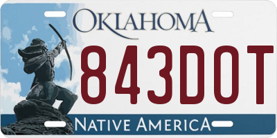 OK license plate 843DOT