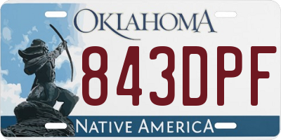 OK license plate 843DPF