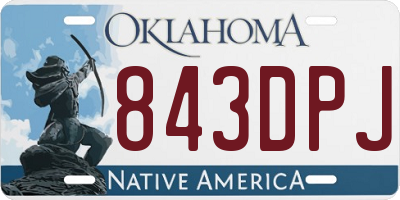 OK license plate 843DPJ