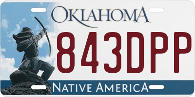 OK license plate 843DPP
