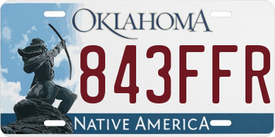 OK license plate 843FFR