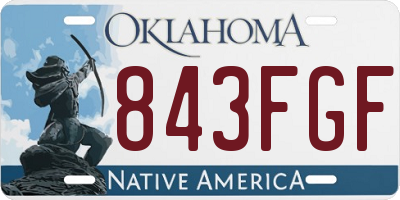 OK license plate 843FGF