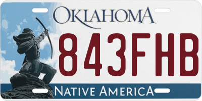 OK license plate 843FHB