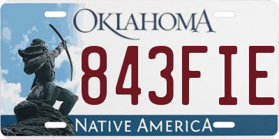 OK license plate 843FIE