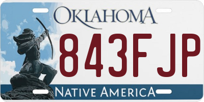 OK license plate 843FJP