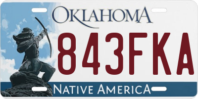 OK license plate 843FKA