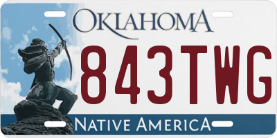 OK license plate 843TWG