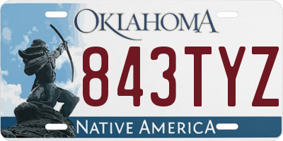 OK license plate 843TYZ