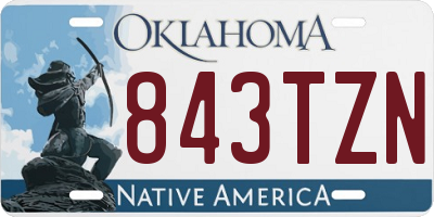 OK license plate 843TZN