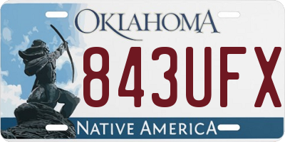 OK license plate 843UFX