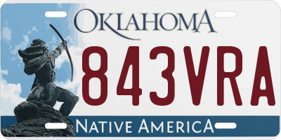 OK license plate 843VRA
