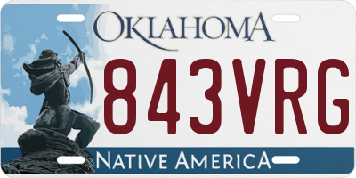 OK license plate 843VRG