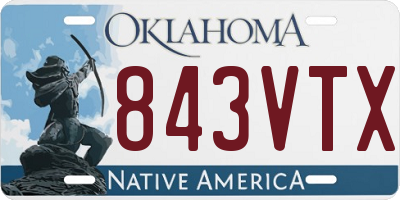 OK license plate 843VTX