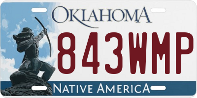 OK license plate 843WMP