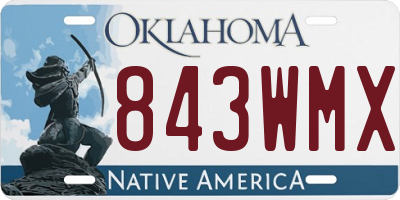 OK license plate 843WMX