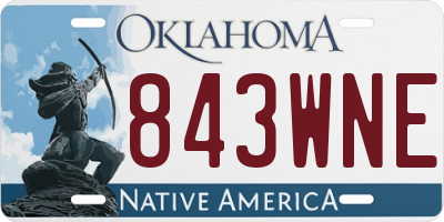 OK license plate 843WNE