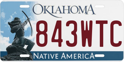 OK license plate 843WTC