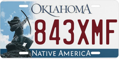 OK license plate 843XMF